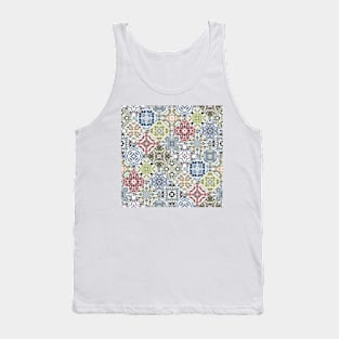 Patchwork of square patches with a pattern in oriental style Tank Top